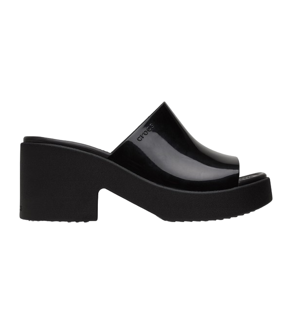 Crocs sandalo da donna con tacco Brooklyn Slide High Shine Heel 209709-001 nero