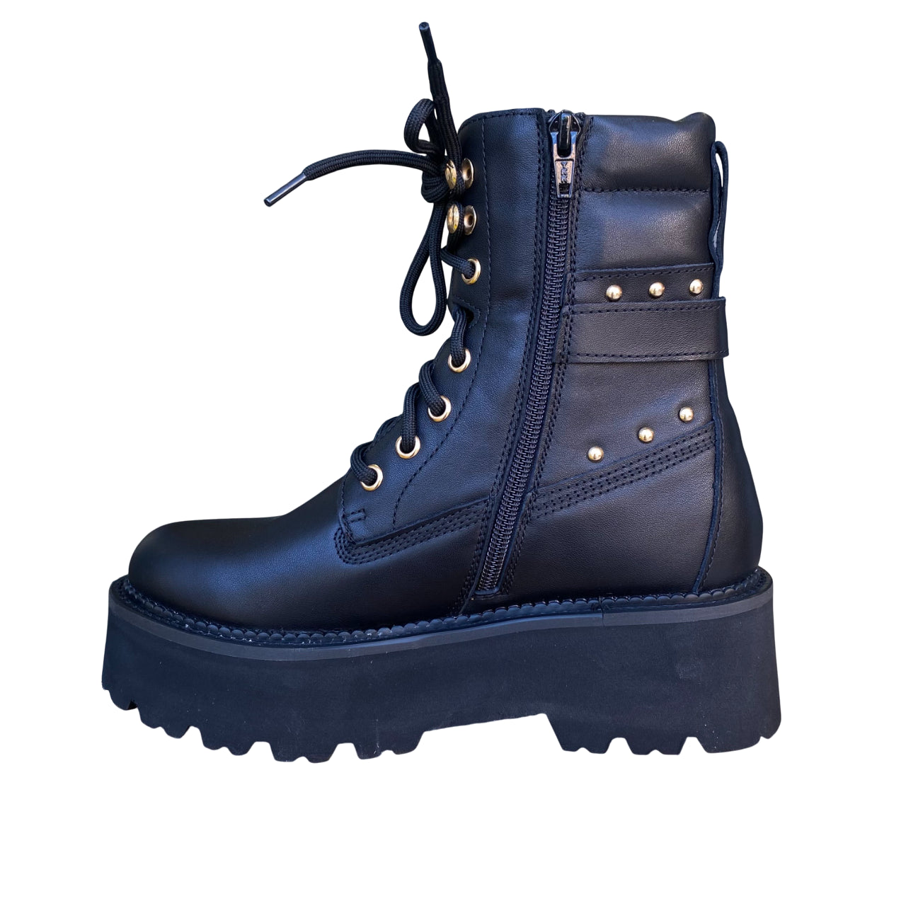 Cult ROCKY 4641 MID W Leather - Scarponcino Donna Borchiato Stivaletto Nero - laterale