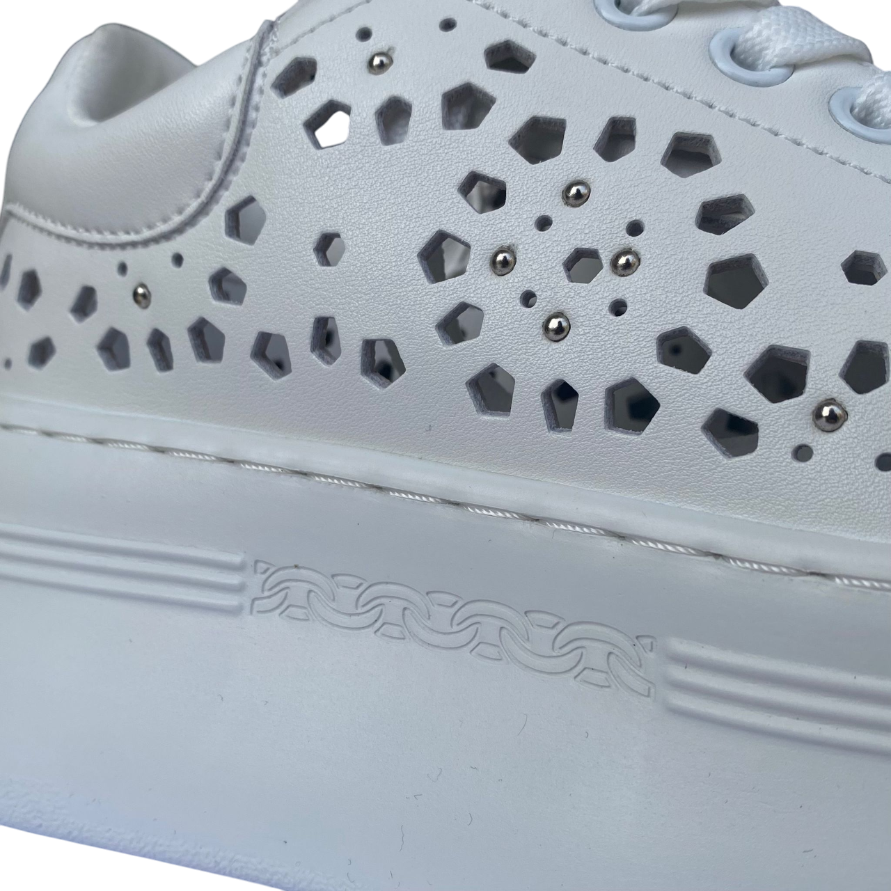 Cult scarpa sneakers con zeppa da donna Pearl 4425 bianco