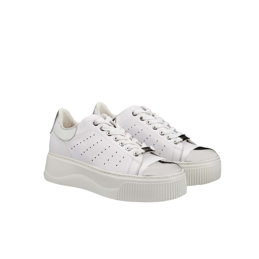 Cult shoe women's leather sneakers with wedge Perry 3162 Low CLW316207 white silver