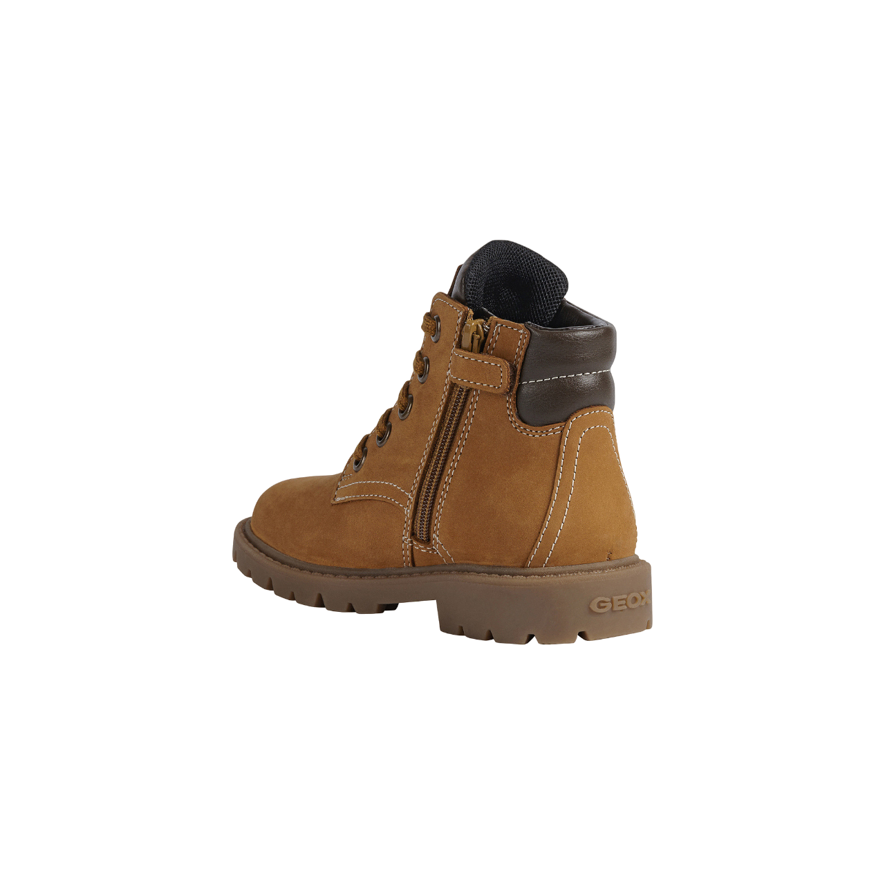 Geox stivaletto boscaiolo da bambino Shaylax in pelle nabuk J16FAB 032BC C0930 b giallo-marrone