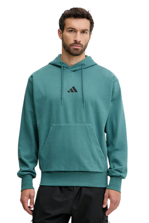Felpa Adidas Feelcozy KB7650 Verde con Cappuccio Uomo" Descrizione: "Felpa verde Adidas in misto cotone con cappuccio regolabile e tasca canguro, comfort superiore per ogni occasione