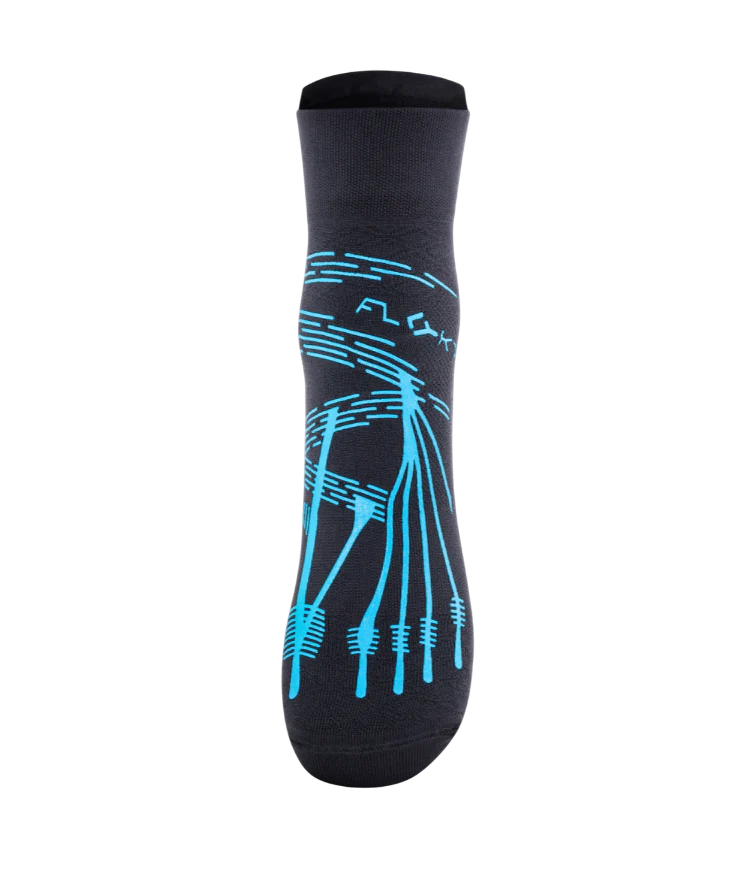 Floky calza Gymnasium per il fitness unisex nero-azzurro