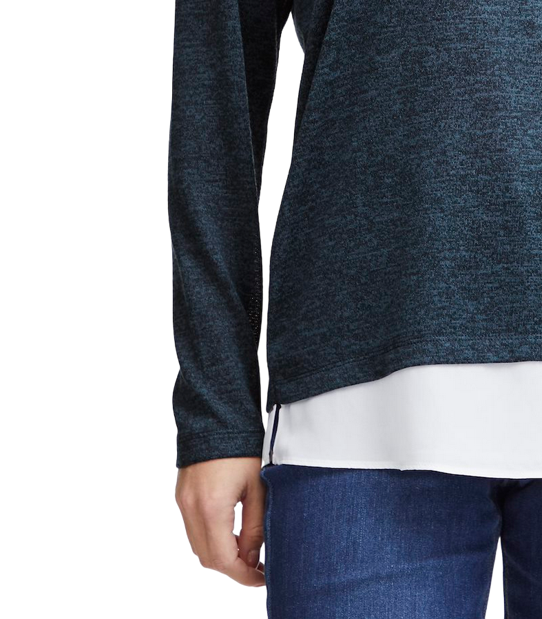 Fransa maglia da donna con scollo a V con collo e fondo camicia Frrexan 20610799 1939231 blu