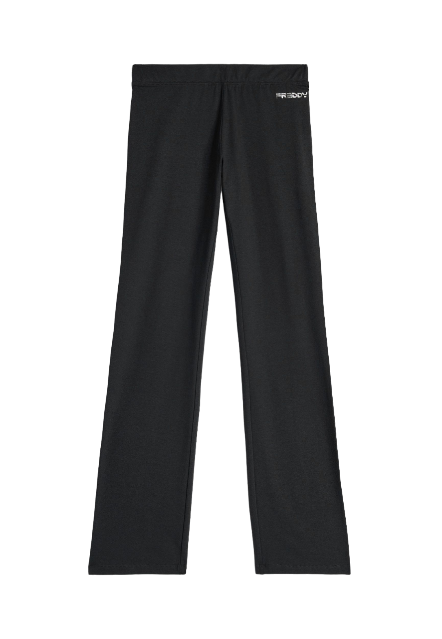 Freddy pantalone sportivo da donna a vita bassa con gamba dritta S4WBCP6 N nero