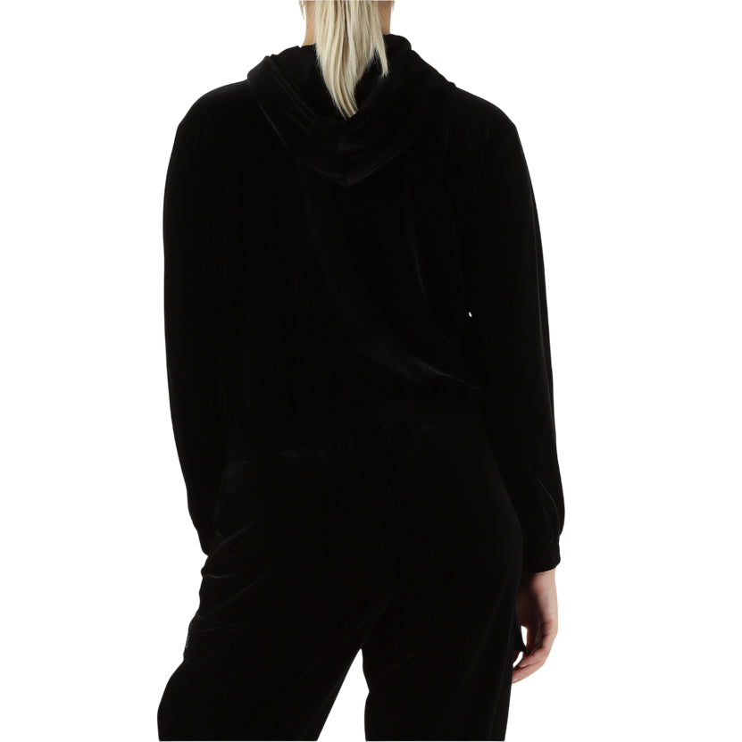 Gaudì Felpa 521BD64007 2001 Nera: Felpa Donna in Ciniglia con Cappuccio - posteriore
