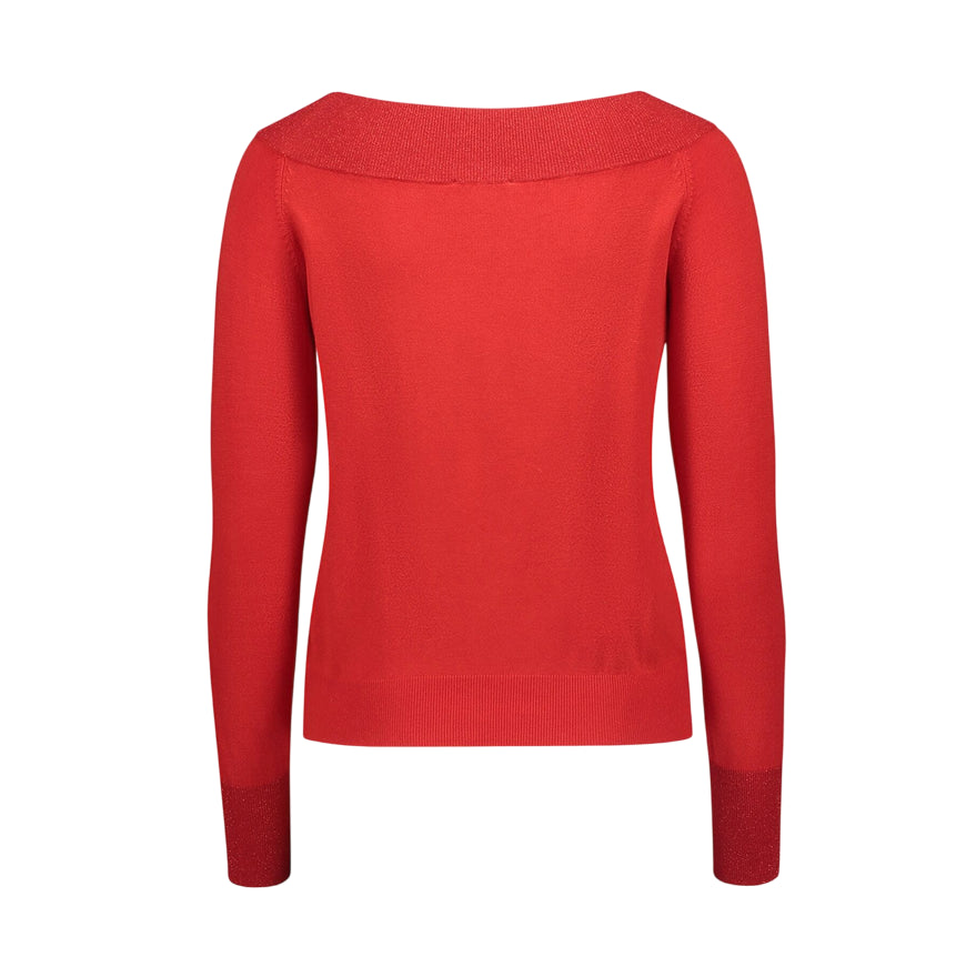 Gaudì Maglia Donna Off the Shoulder Rossa 521BD53015 | Maglione Spalle Scoperte - posteriore