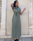 Gaudì abito lungo da donna con elastico in vita 511BD15003 2526 verde