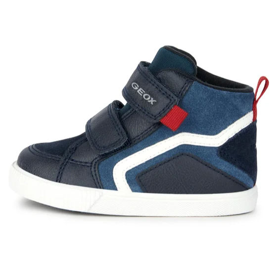 Geox children's high sneaker shoe with leather strap B36A7E-022ME-C4277 Kilwi blue