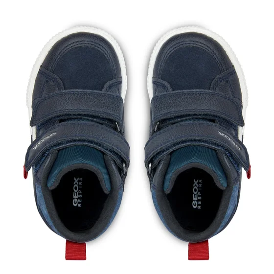 Geox children's high sneaker shoe with leather strap B36A7E-022ME-C4277 Kilwi blue