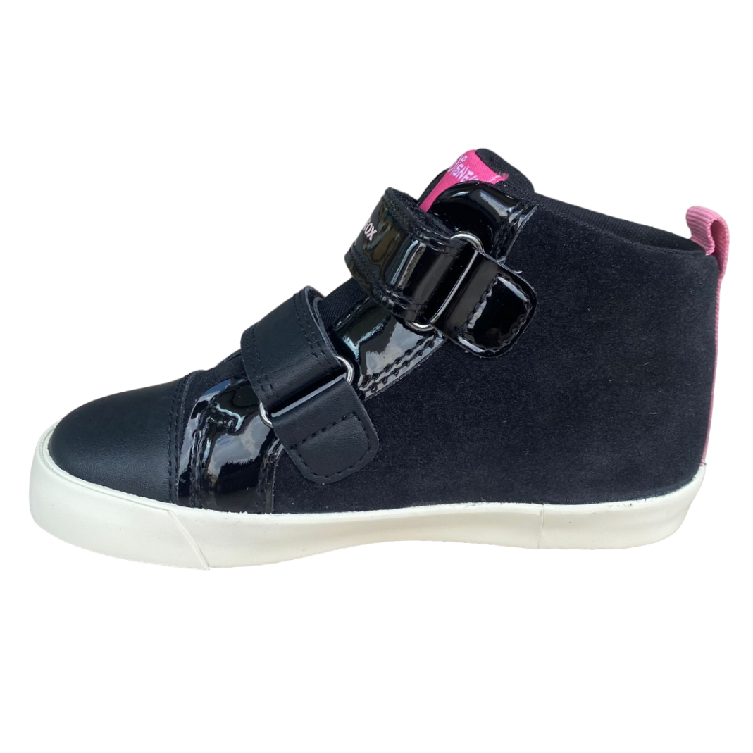 Geox scarpa sneakers con strappo da bambina Kilwi Minnie B46D5B 022HH C9289 nero-rosa