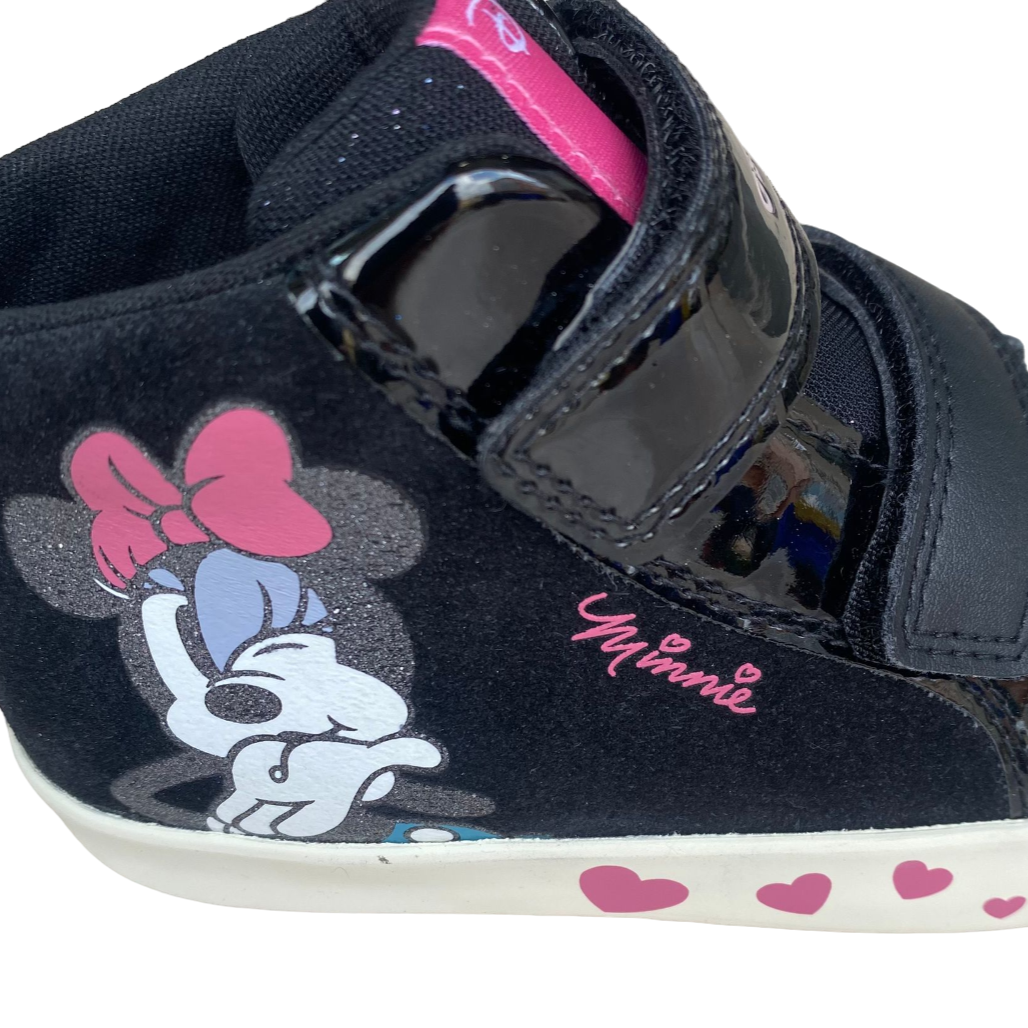 Geox scarpa sneakers con strappo da bambina Kilwi Minnie B46D5B 022HH C9289 nero-rosa