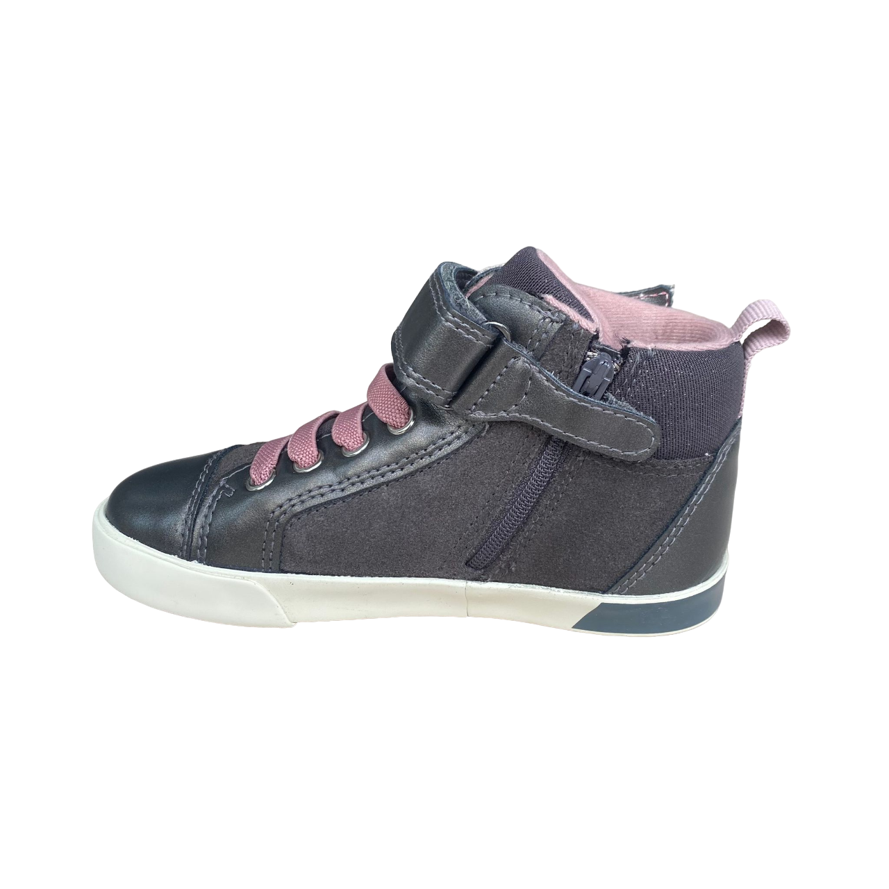 Geox scarpa sneakers da bambina co strappo Kilwi B36D5A 022NF C9F8W grigio-rosa