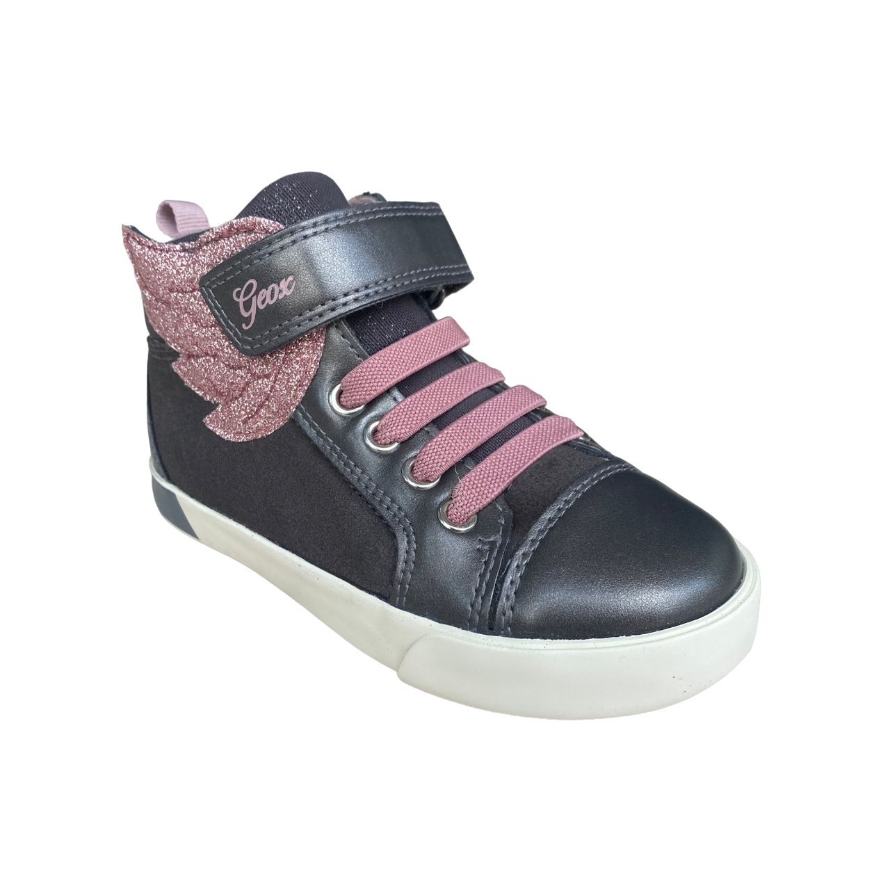 Geox scarpa sneakers da bambina co strappo Kilwi B36D5A 022NF C9F8W grigio-rosa