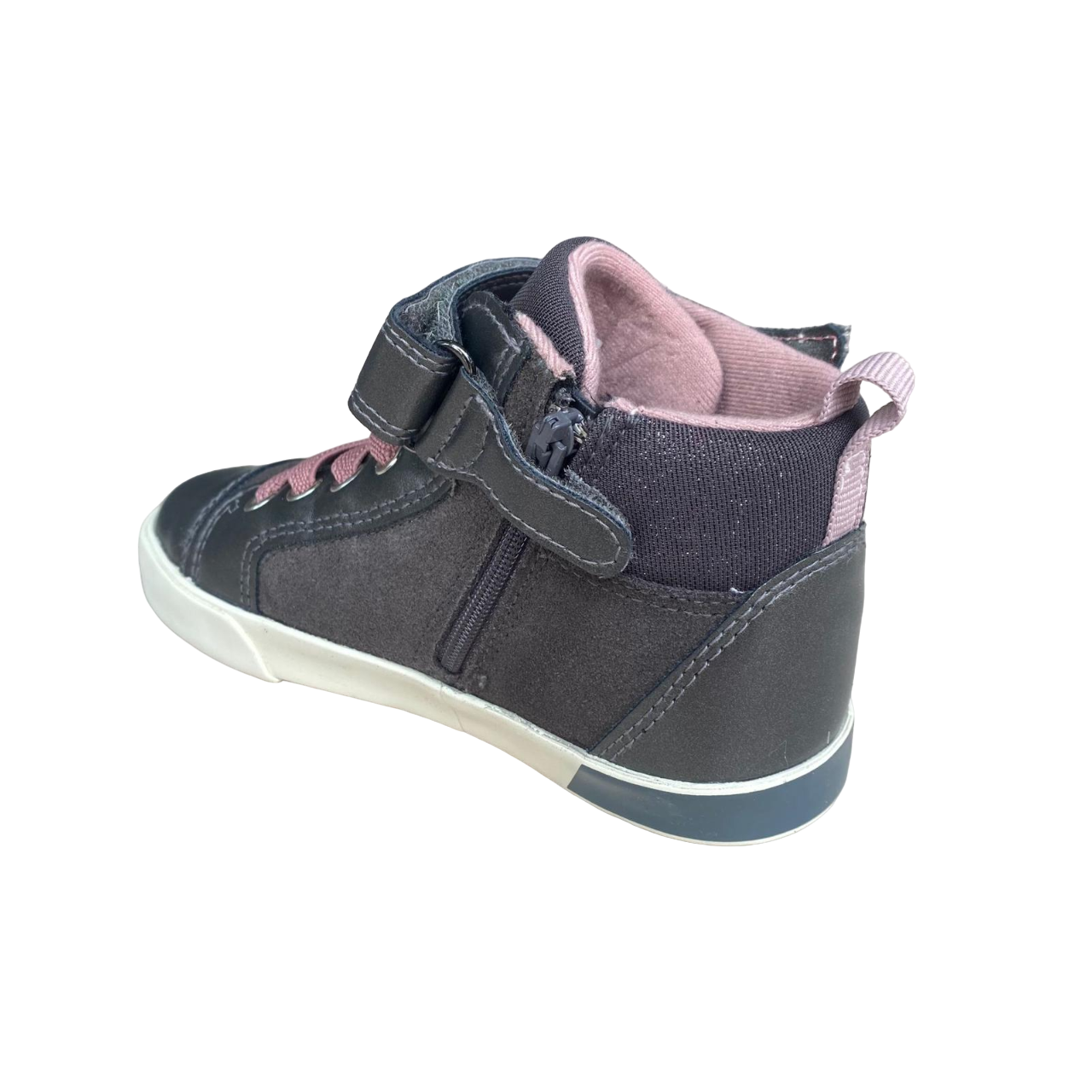 Geox scarpa sneakers da bambina co strappo Kilwi B36D5A 022NF C9F8W grigio-rosa