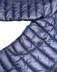 Dettaglio tasche con zip giacca Astrolabio da donna 100 grammi blu ultraleggera