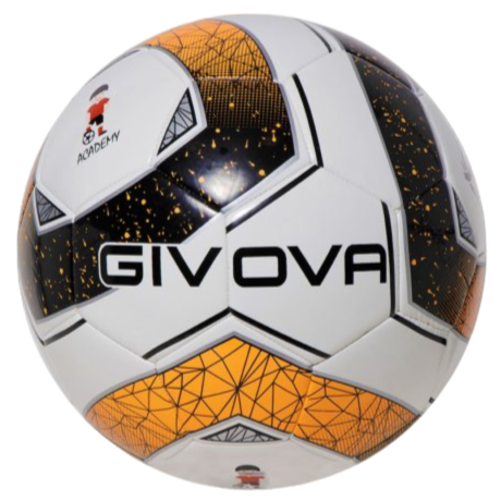 Givova Pallone da calcio Academy School misura 4 nero-arancio