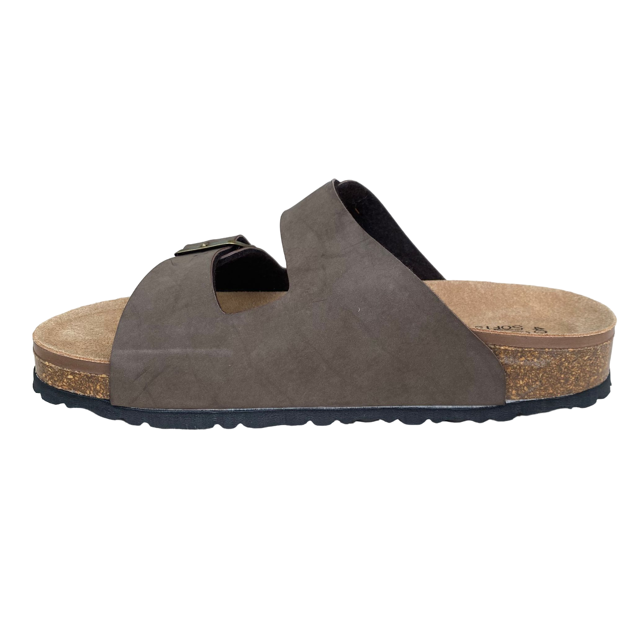 Goldstar men's slipper with leather insole and 2 adjustable buckles GS39900 dark brown