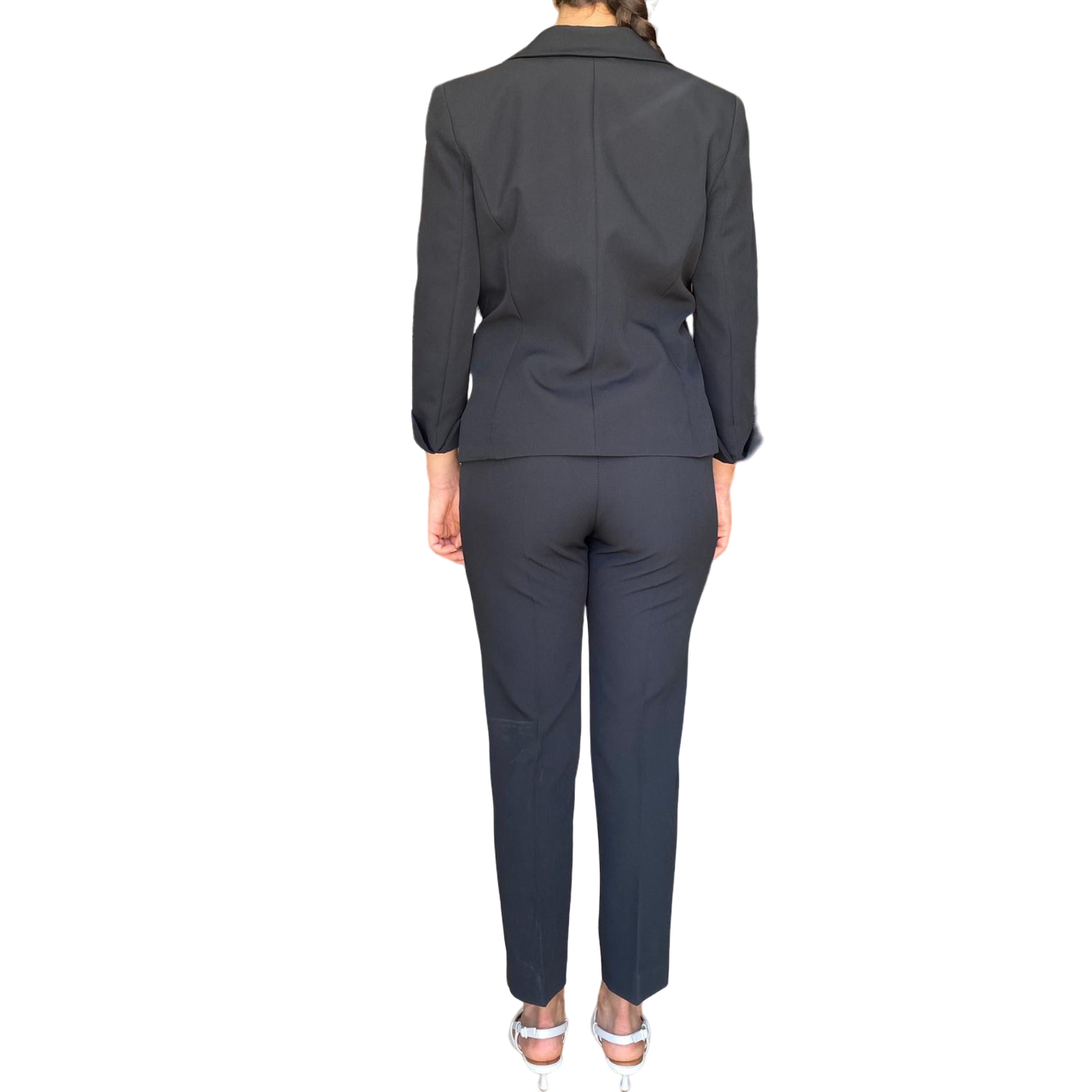 Griffai Women's suit with 3/4 sleeve jacket and stretch trousers DGP5001 black