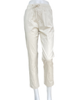 Griffai pantalone da donna in tessuto tecnico con elastico e laccio in vita DGP6306 beige_fronte