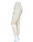 Griffai pantalone da donna in tessuto tecnico con elastico e laccio in vita DGP6306 beige_laterale