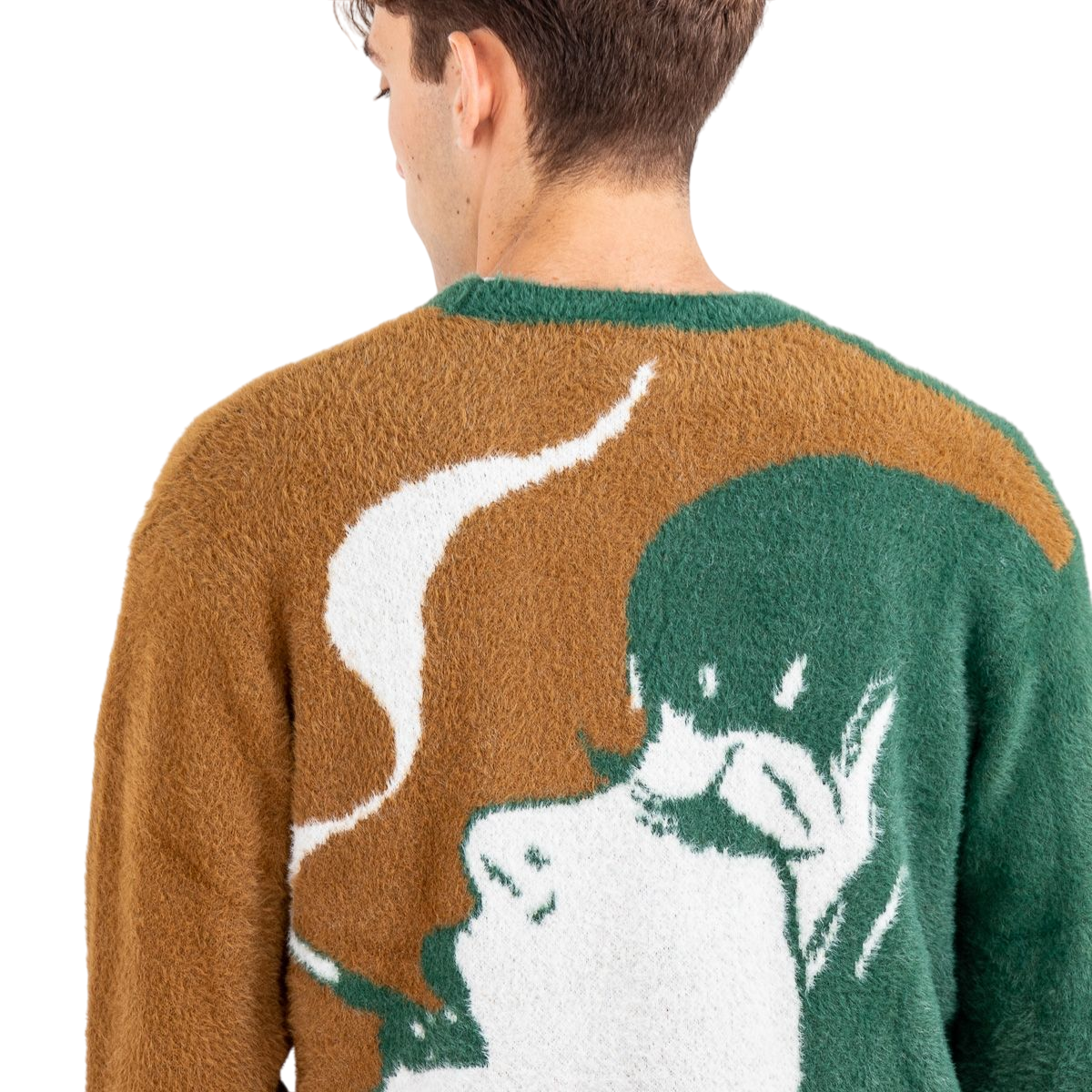 HUF cardigan morbido unisex in finto mohair Feels Good KN00391 marrone