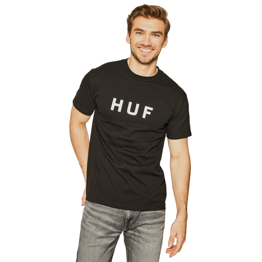 HUF maglietta manica corta da uomo OG LOGO TS00508 nero
