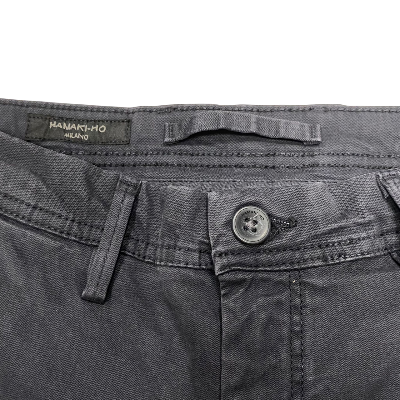 Hamaki-ho pantalone chinos da uomo slim fit con microfantasia quadri PSI1736H asfalto 1