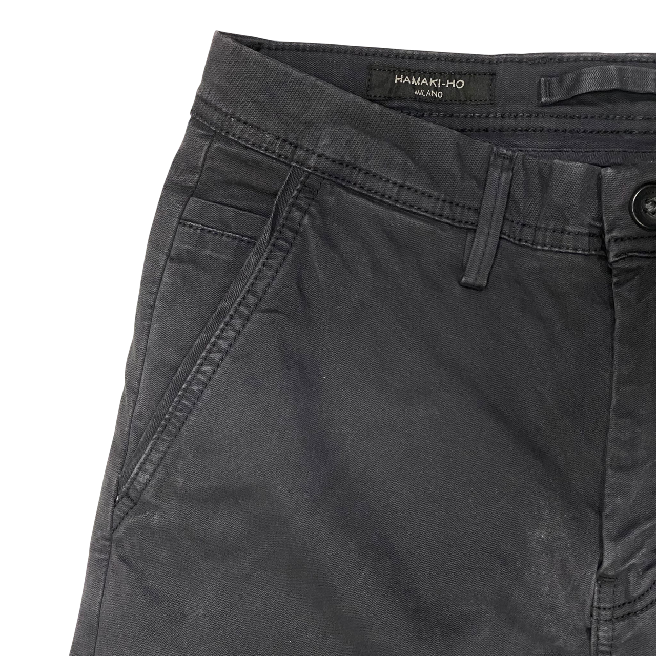 Hamaki-ho pantalone chinos da uomo slim fit con microfantasia quadri PSI1736H asfalto 2