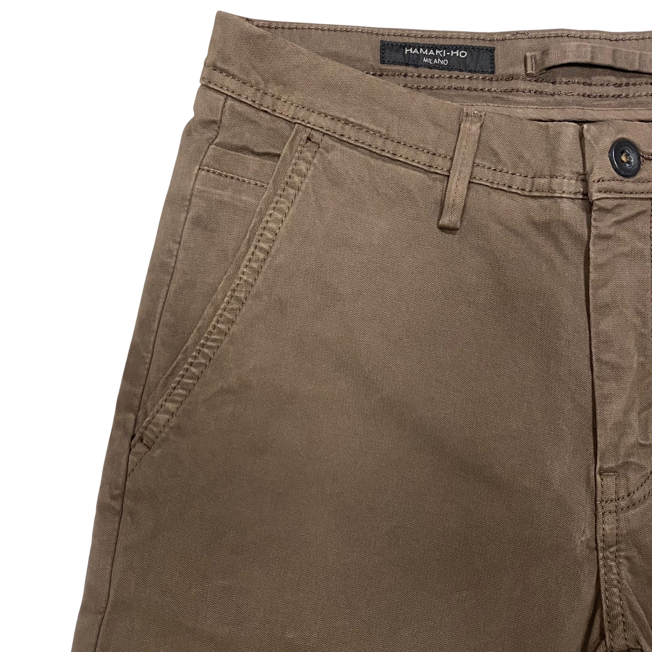 Hamaki-ho pantalone chinos da uomo slim fit con microfantasia quadri PSI1736H moro 2
