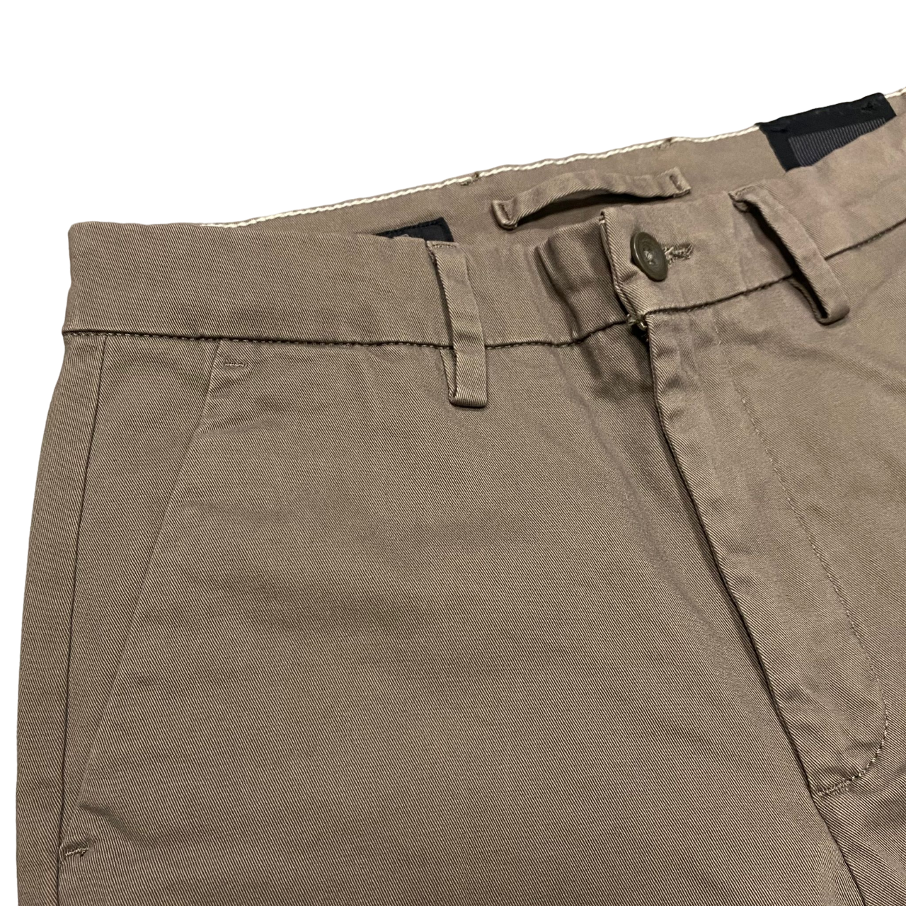 Hamaki-ho pantalone chinos da uomo slim fit in gabardina PSI1726H fango 1