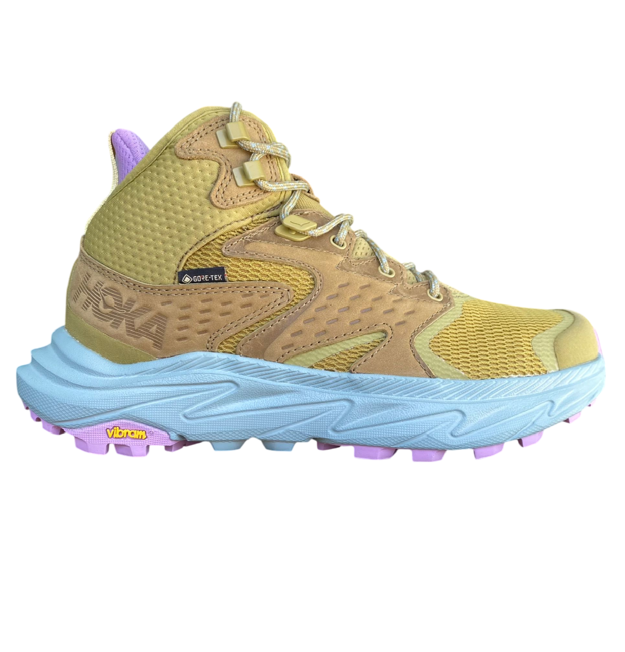Scarpe da trekking impermeabili Hoka One One Anacapa 2 Mid con tecnologia GORE-TEX per escursioni outdoor, vista laterale esterna