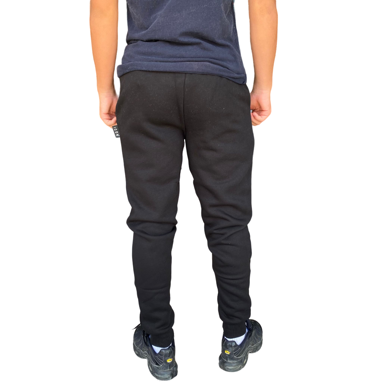 Icon pantalone sportivo con tasche a polsino al fondo caviglia IU9018P nero