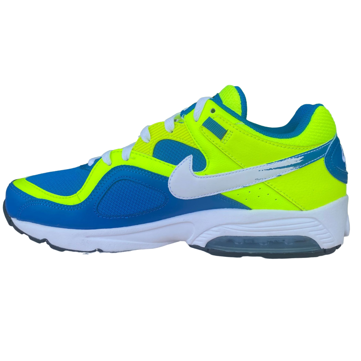 Nike men's sneakers Air Max Go Strong Essential 631718 700 fluorescent yellow-white-light blue