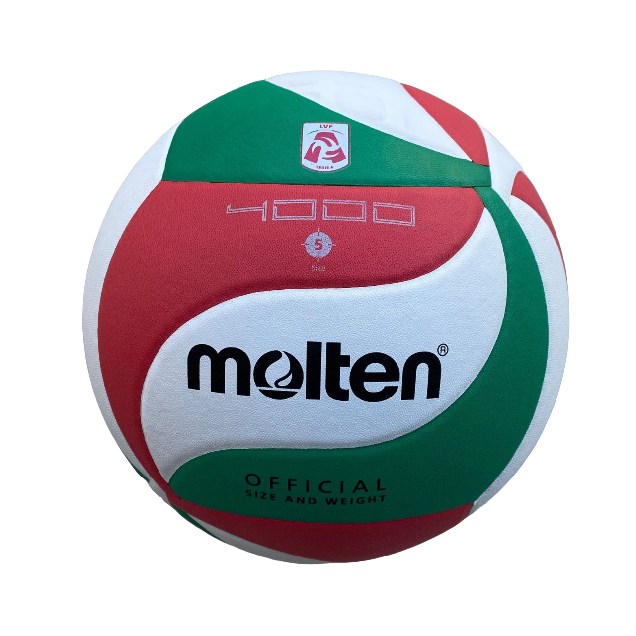 Molten Pallone da pallavolo da allenamento V5M4000 approvato FIVB verde-bianco-rosso misura 5