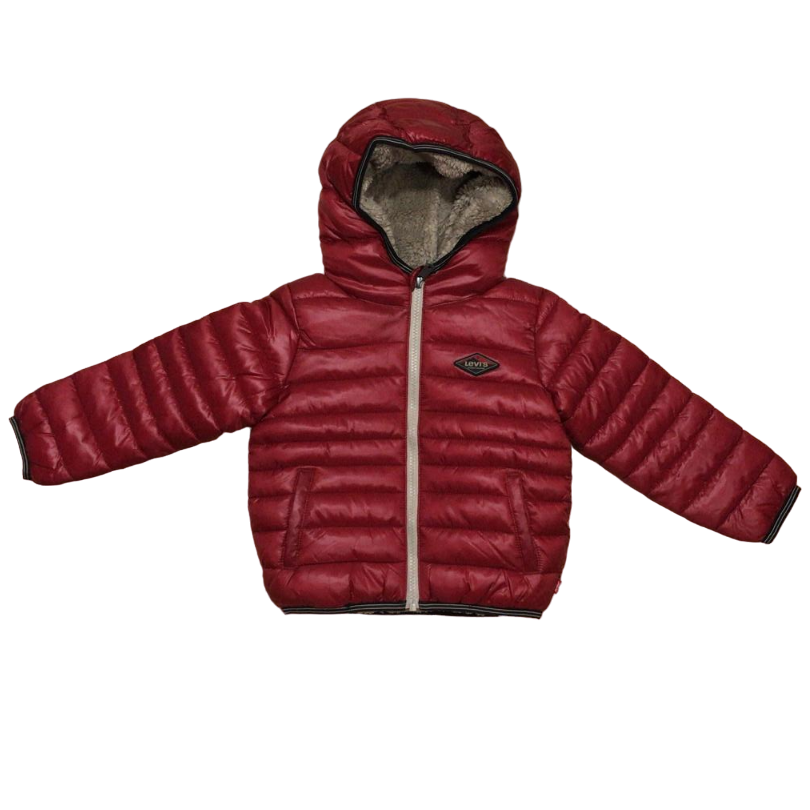 Levi's Kids Piumino con cappuccio da bambino foderato in sherpa 6EF434 8EF434-R8B rosso scuro