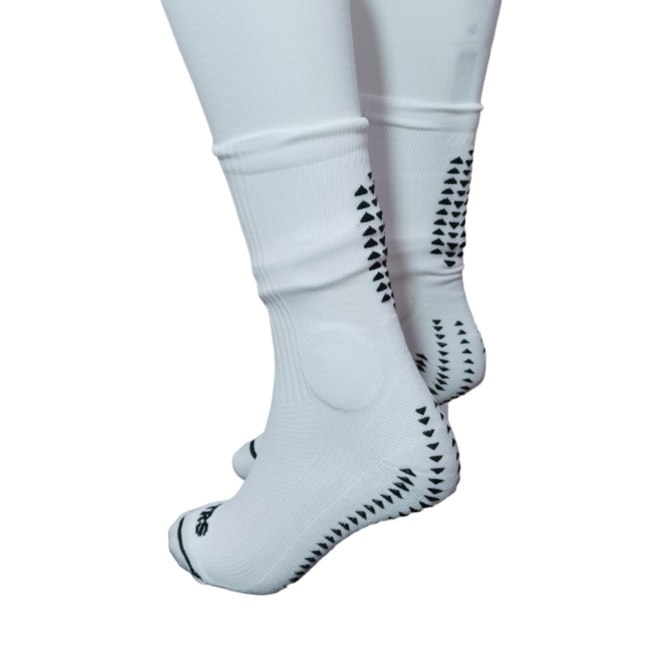 TRS calza tecnica da calcio + scaldamuscolo P644+P777 bianco