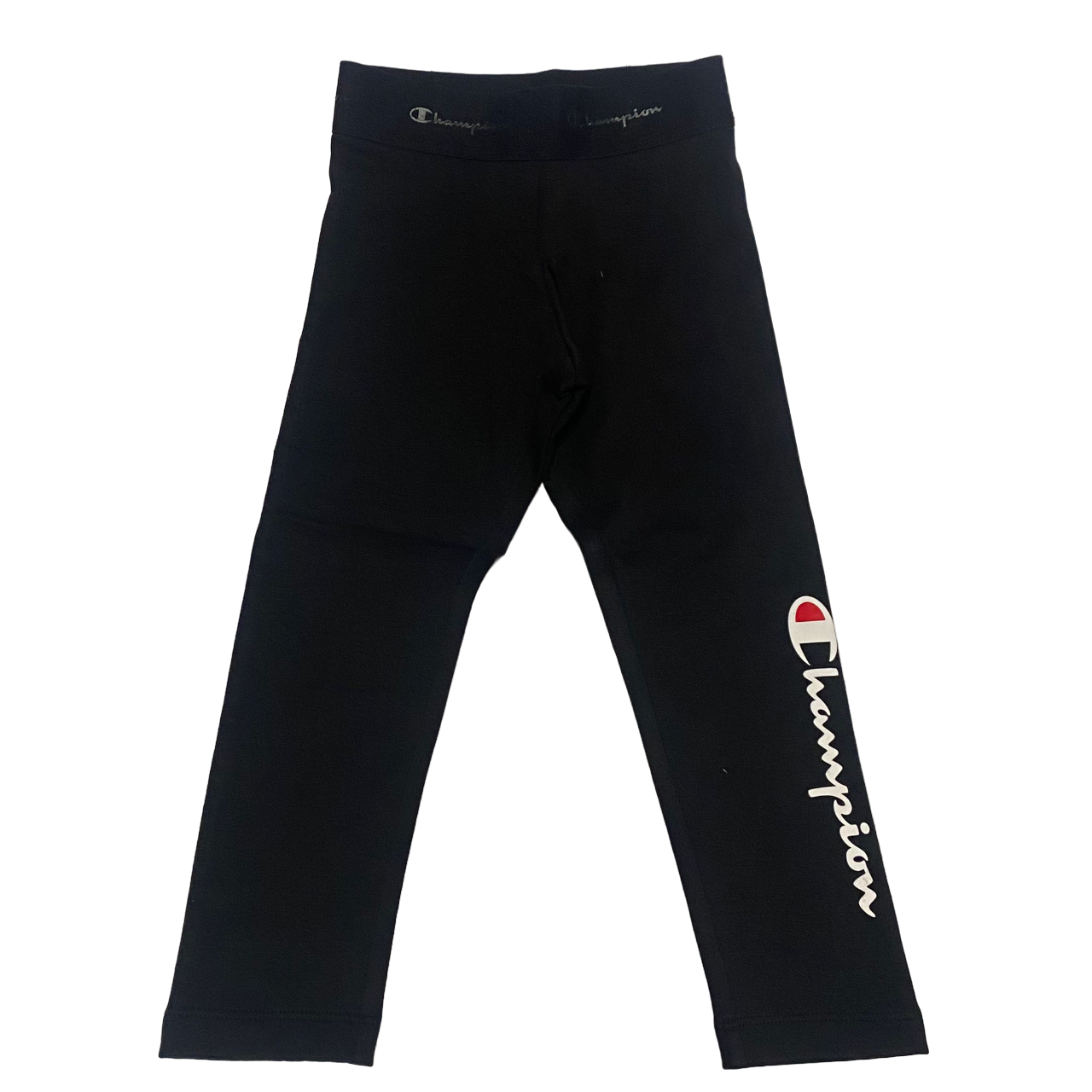 Champion pantalone sportivo da ragazza con logo sulla gamba Leggings American 404769 KK001 nero