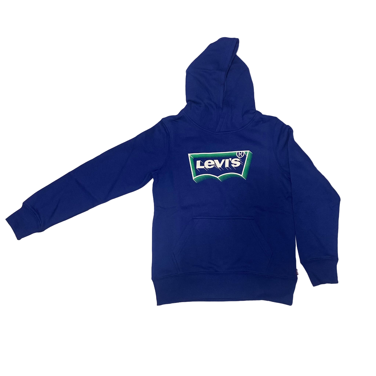 Levi's Kids Felpa da ragazzo con cappuccio grande logo sul petto 9EJ321-U85 azzurro