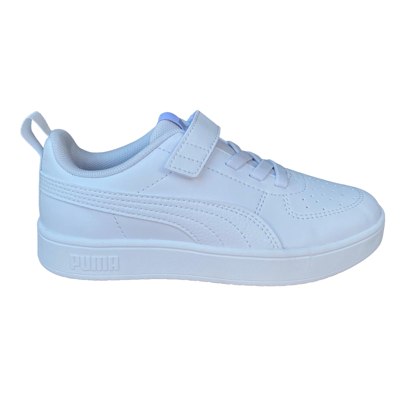 Puma scarpa sneakers da ragazzi con elastico e strappo Rickie AC+PS 385836-01 bianco-grigio ghiaccio