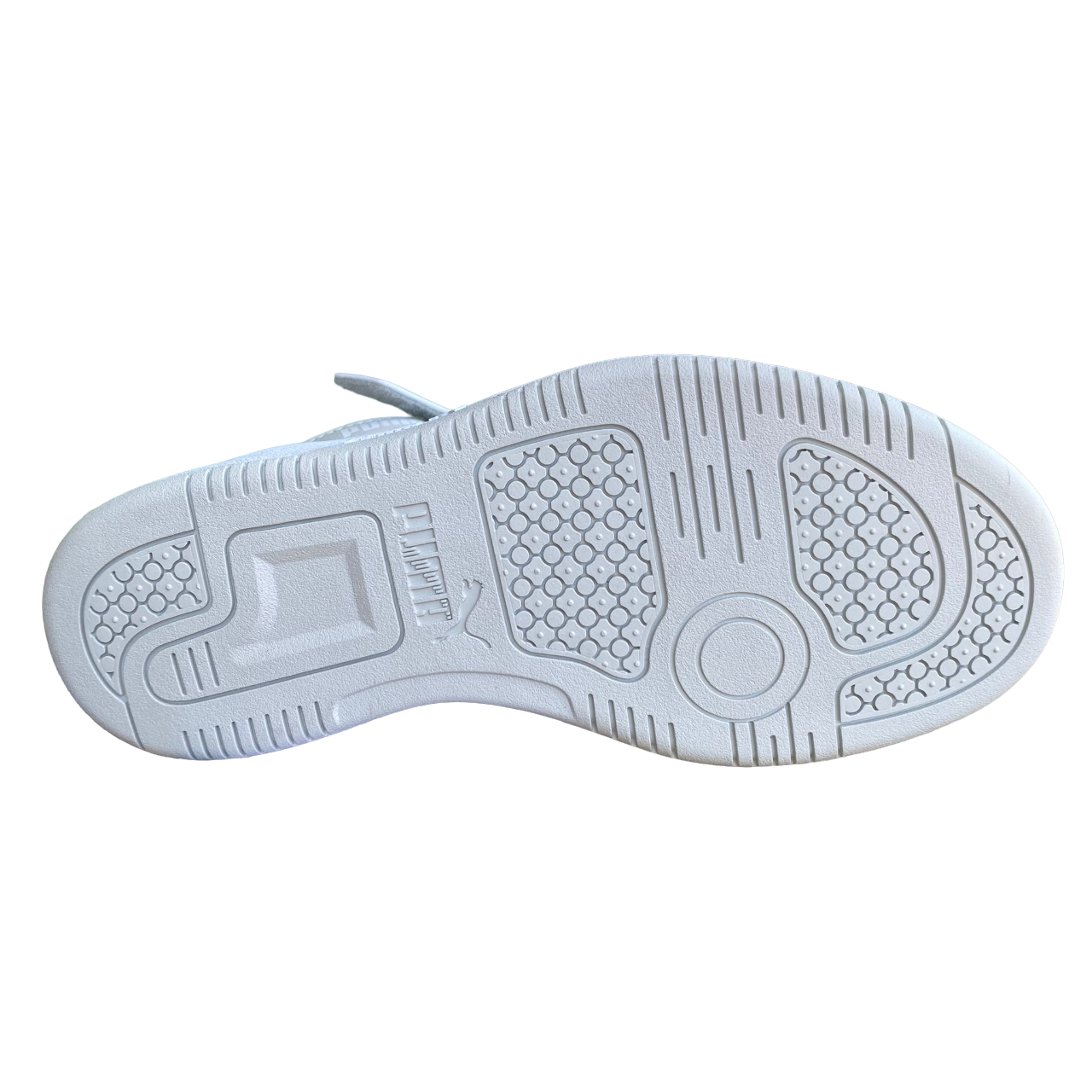 Puma girl's high shoe with lace and strap Rebound V6 AC+PS 393832-04 white-pink-grey