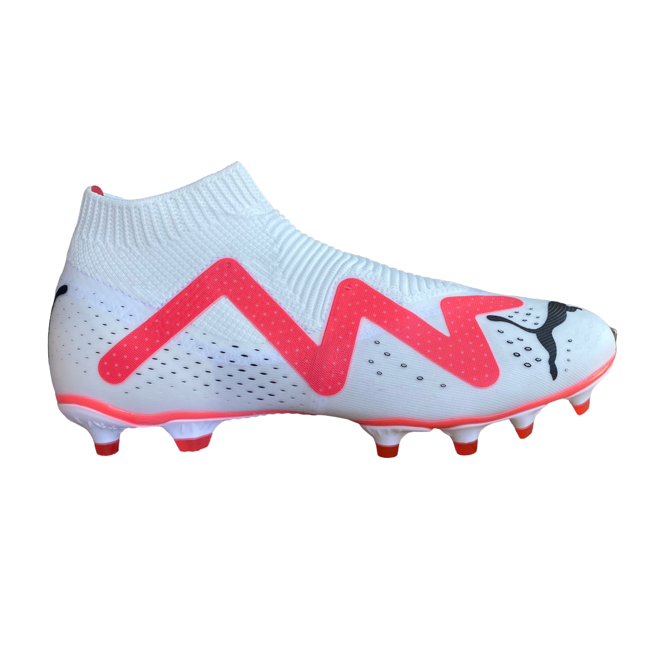 Puma men's laceless football boot Future Match + LL FG/AG 107366 01 white-black-orchid