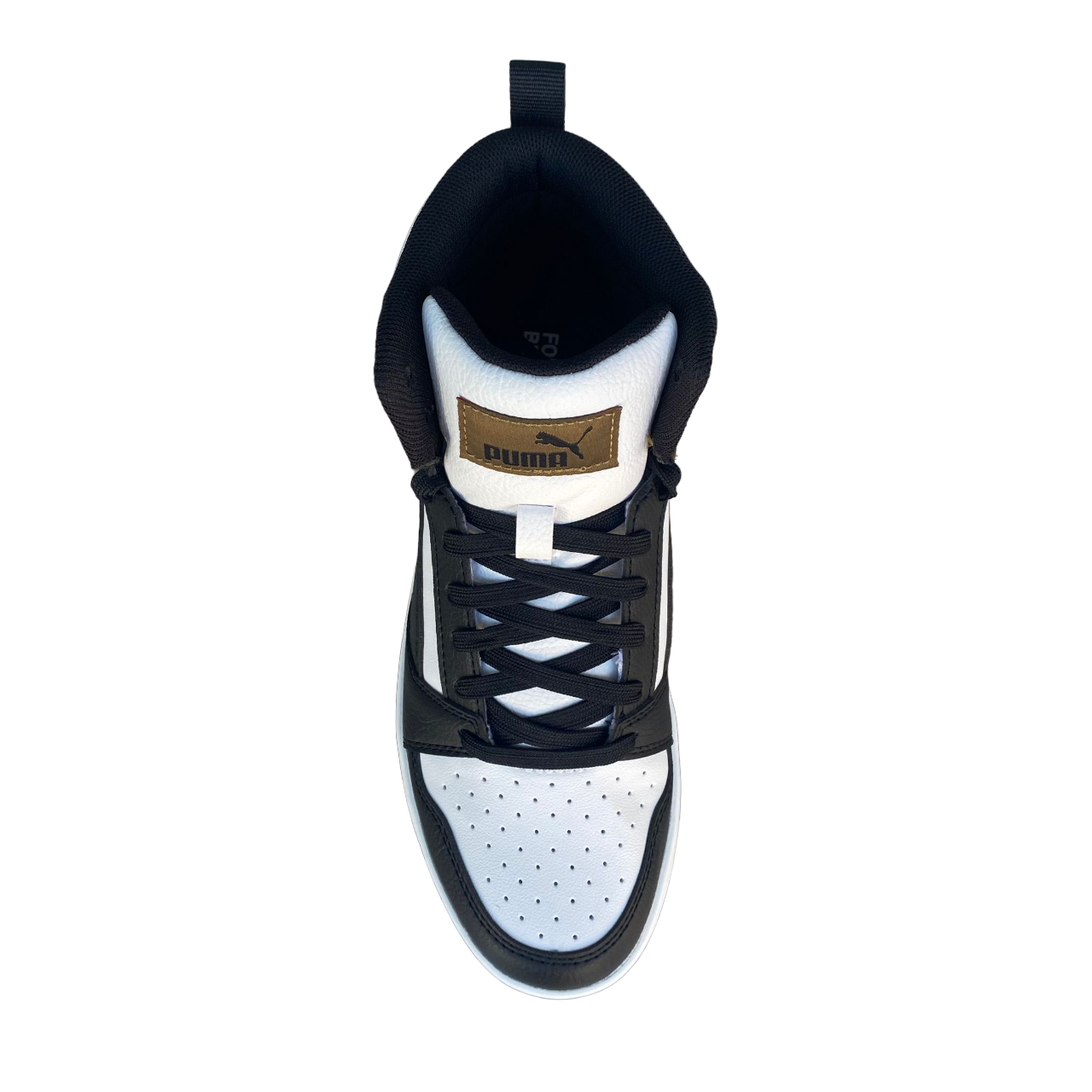 Puma Rebound v6 Mid boy's high sneaker shoe 393831 08 white-black-chocolate
