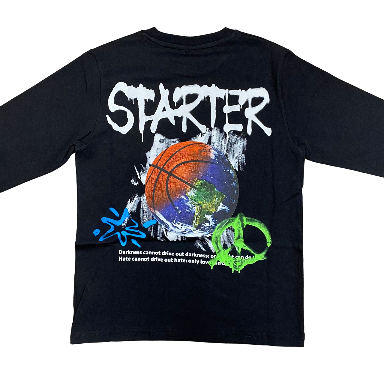 Starter T-shirt manica lunga con stampe da ragazzo 1115 UB ST nero