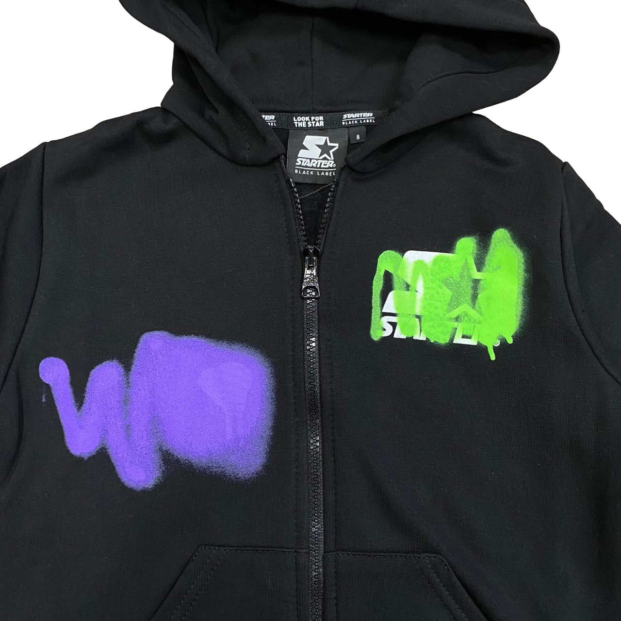 Starter Felpa con cappuccio e zip intera da ragazzo con stampe 1114 UB ST nero