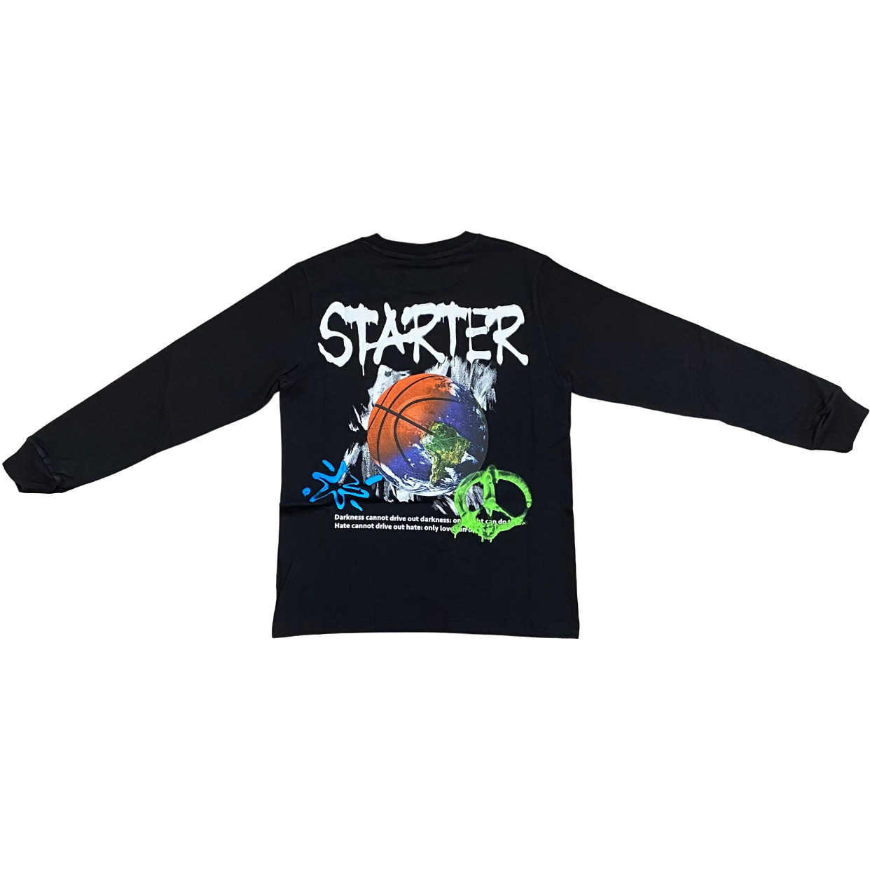 Starter T-shirt manica lunga con stampe da ragazzo 1115 UB ST nero