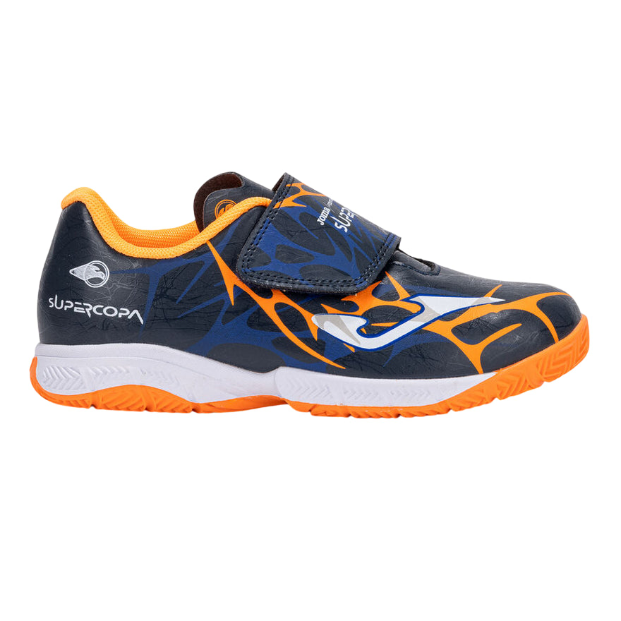 Joma - Scarpe Futsal Junior Super Copa Jr 25 Indoor Blu/Arancione