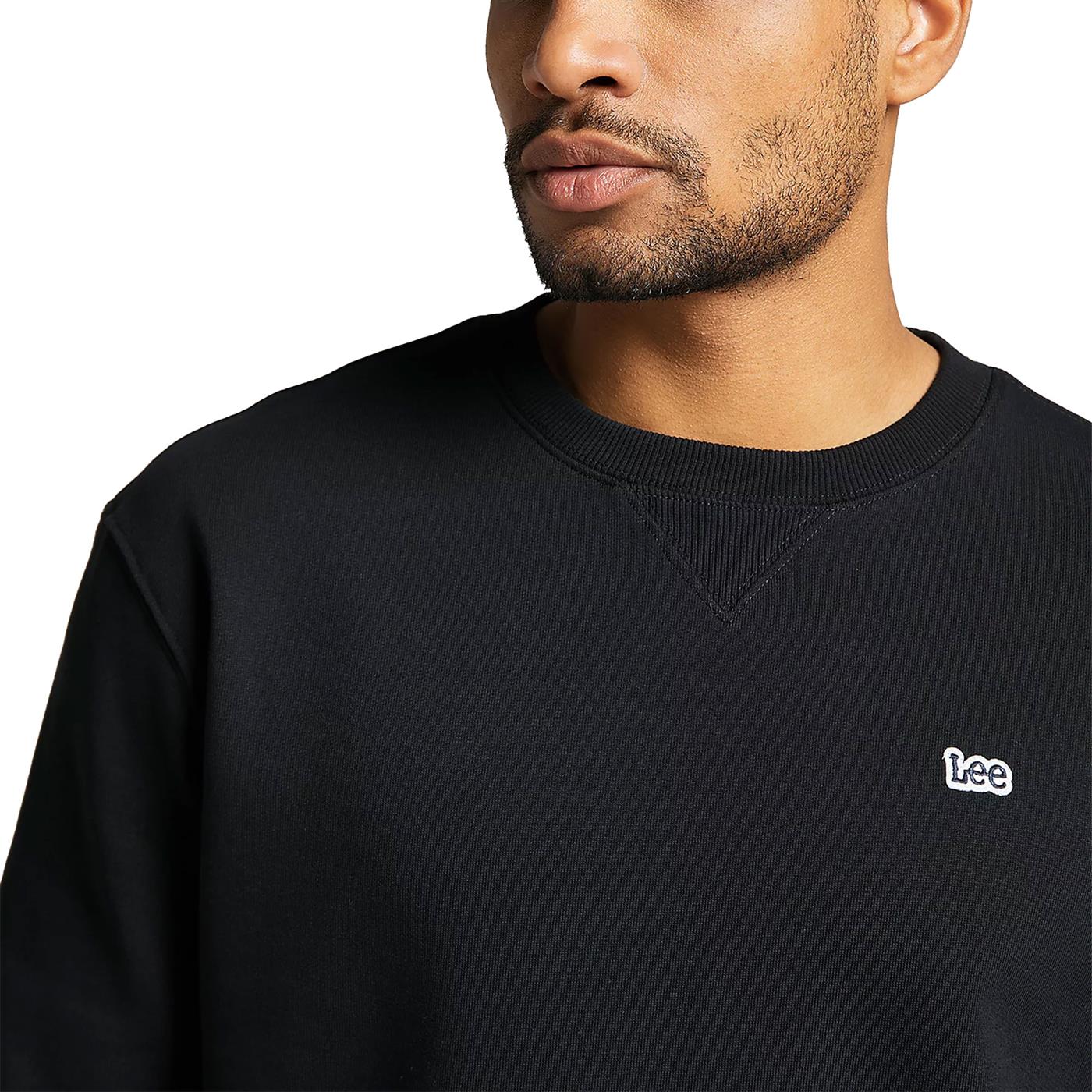 Lee Men's Crewneck Sweatshirt Plain Crew Sweatshrt L81ITJ01 black