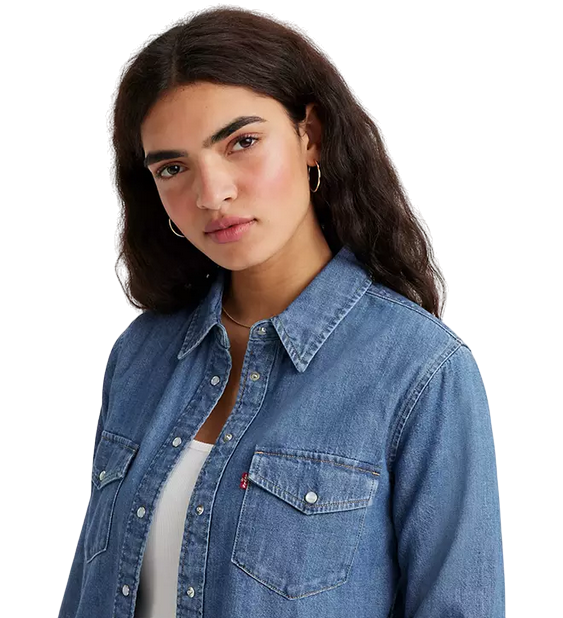 Levi's women's Westers Iconic denim shirt 16786-0017 medium blue