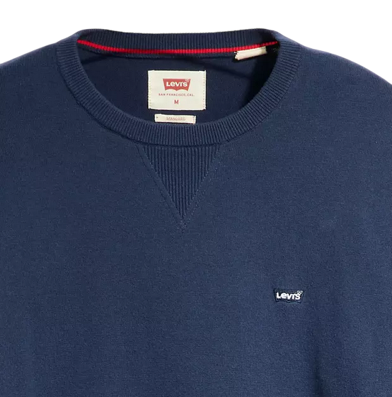 Levi's maglia girocollo da uomo Lightweight Housemark A72070002 blu